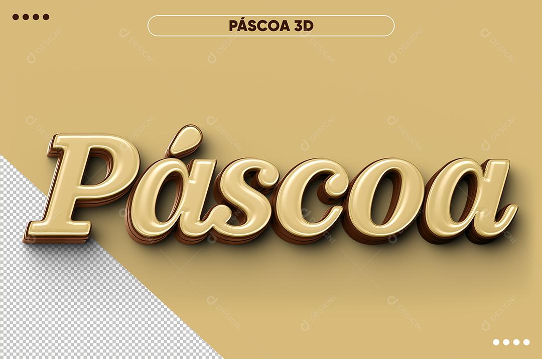 Páscoa Texto 3D Para Composição PSD