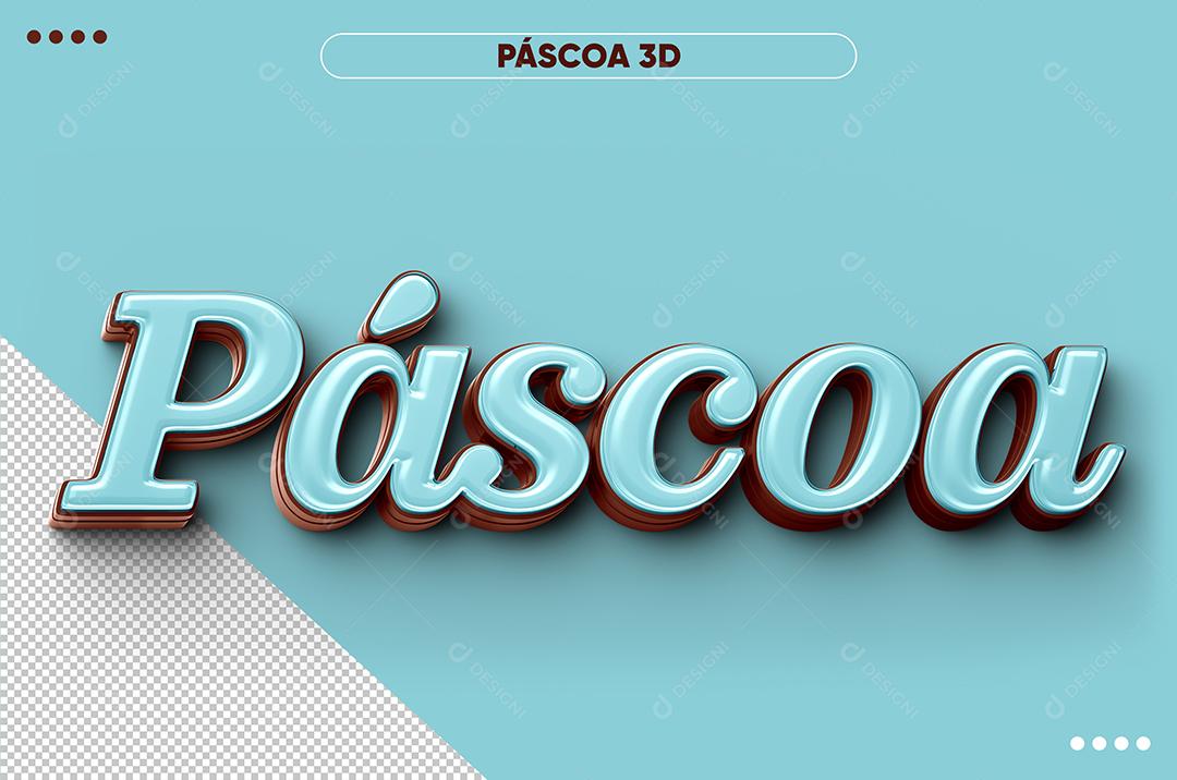 Páscoa Azul Marinho Texto 3D Para Composição PSD