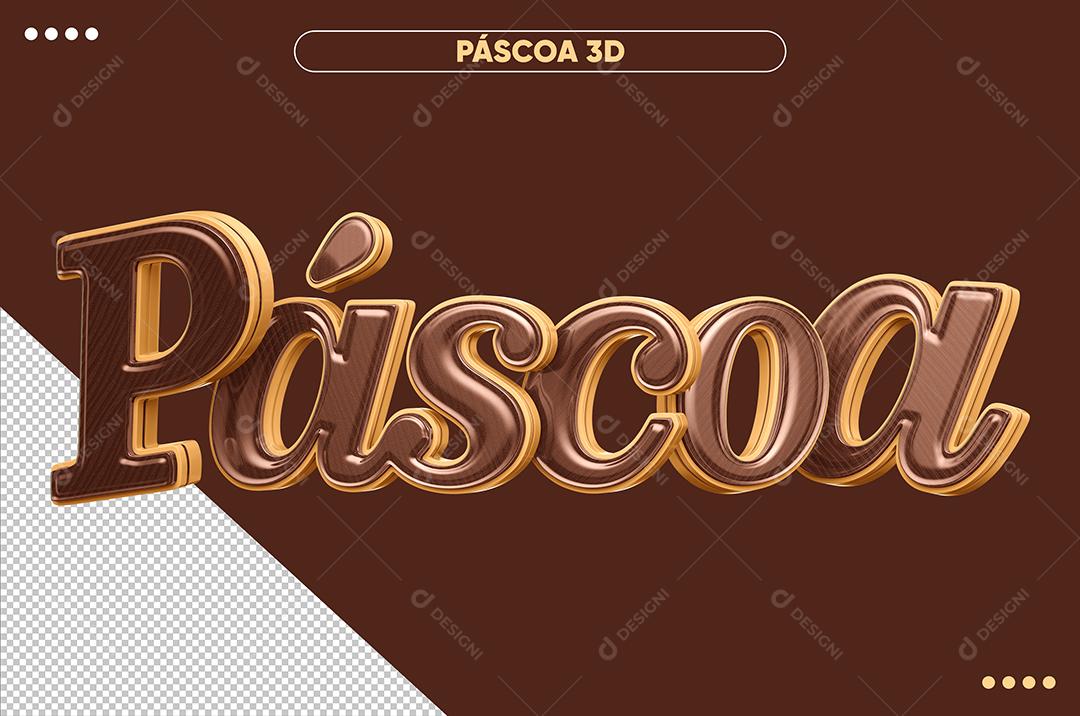 Páscoa Texto 3D Para Composição PSD