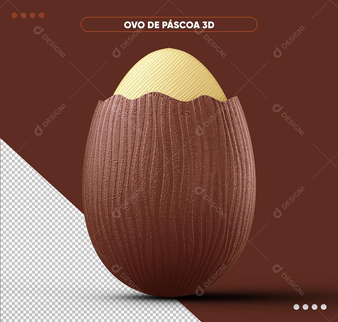 Ovo De Páscoa De Chocolate Branco e Preto 3D Elemento Para Composição PSD