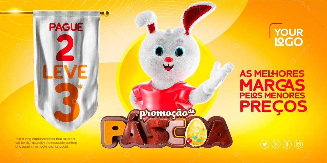 Banner Promoção De Páscoa As Melhores Marcas Social Media PSD Editável