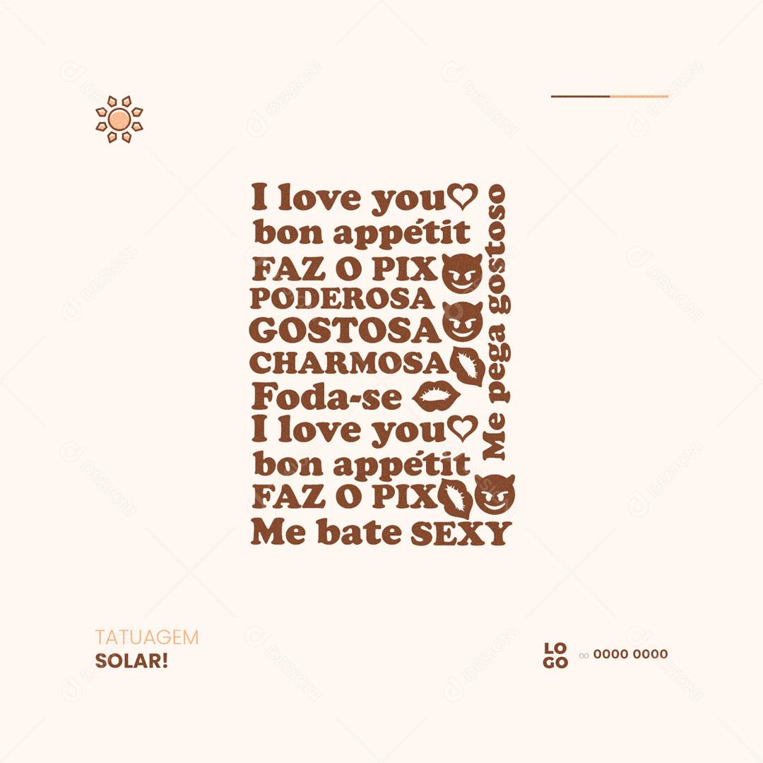 Bronzeamento Artificial Tatuagem Solar Social Media PSD Editável