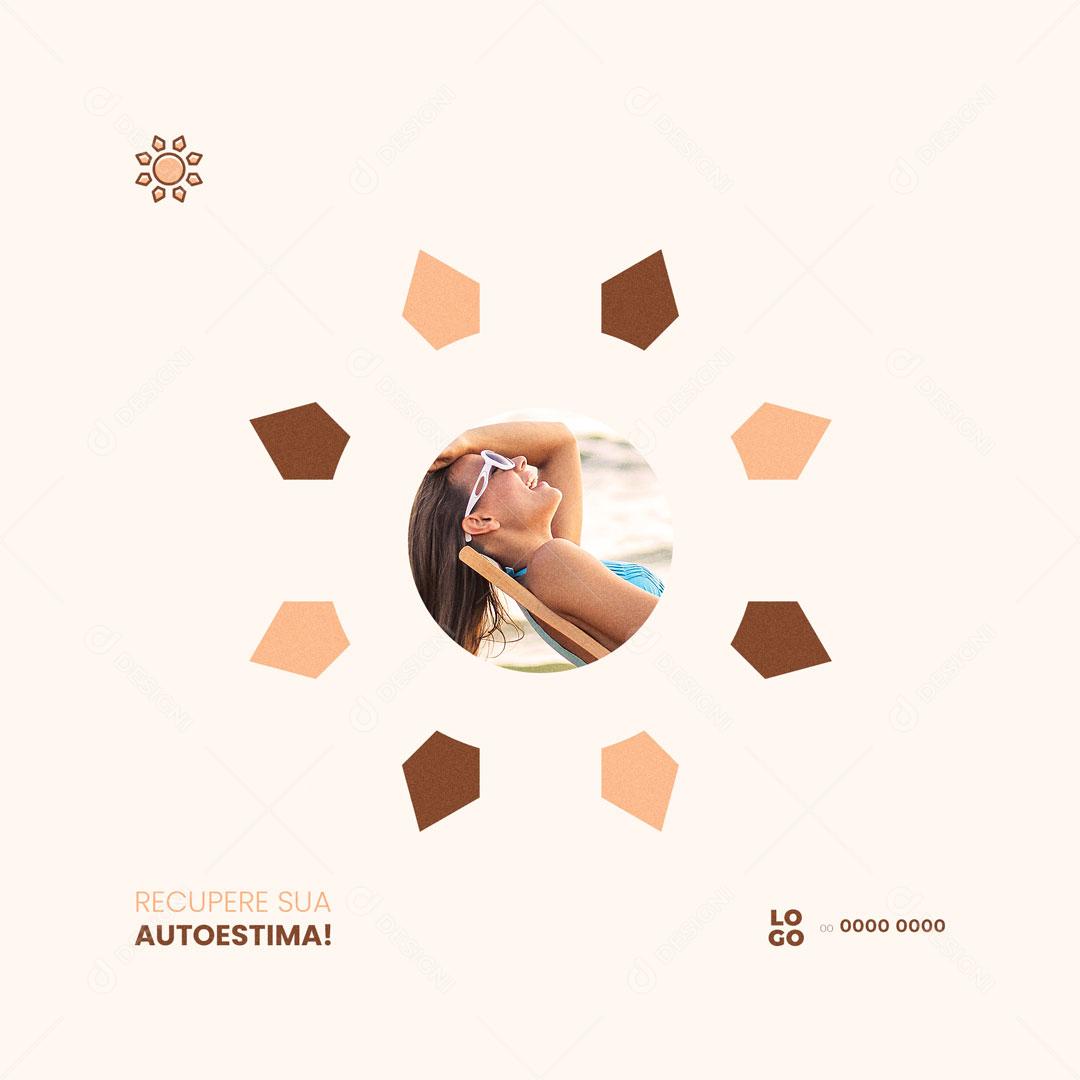 Post Bronzeamento Artificial Recupere Sua Auto Estima Social Media PSD Editável