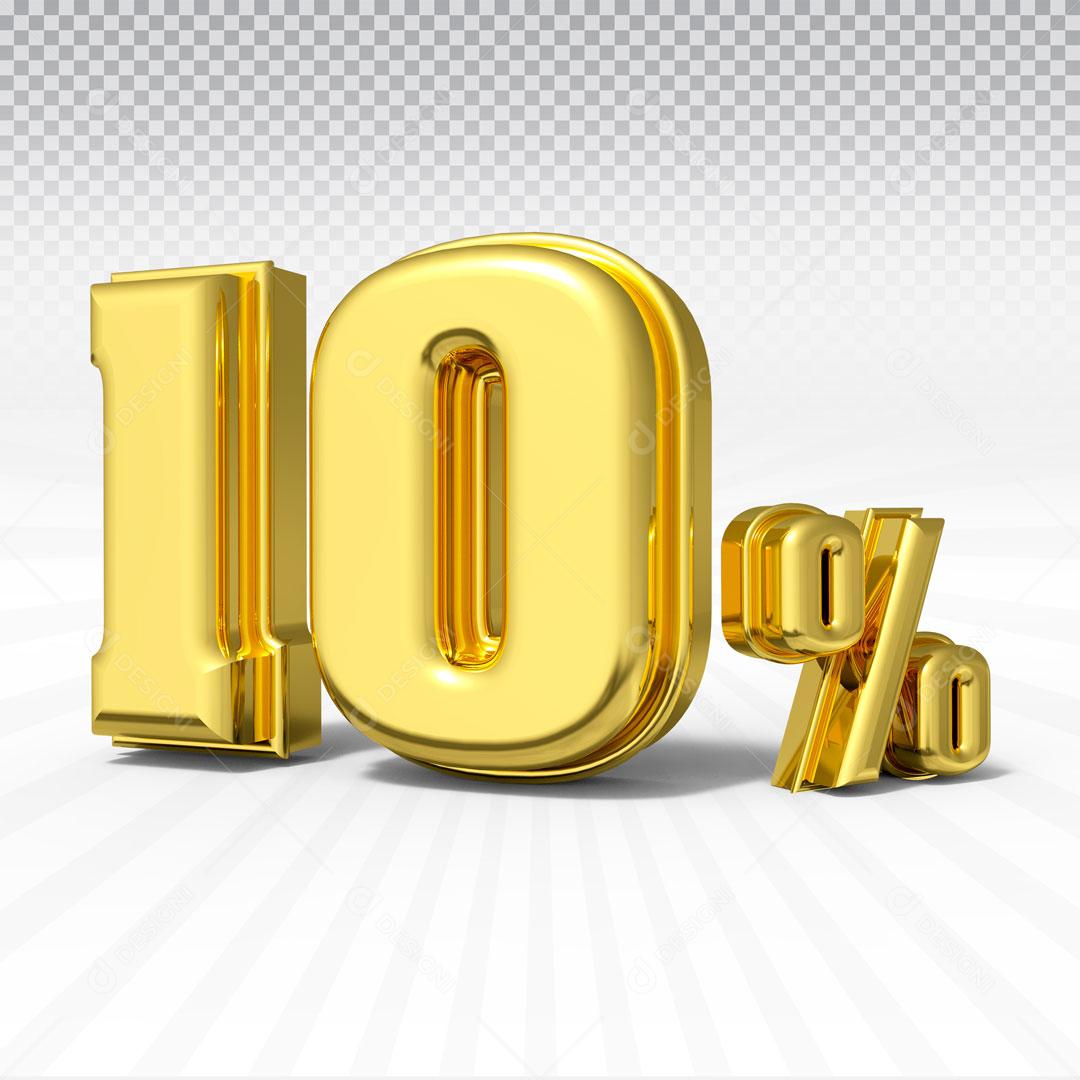 Texto 3D Para Composição 10% De Desconto PSD Editável