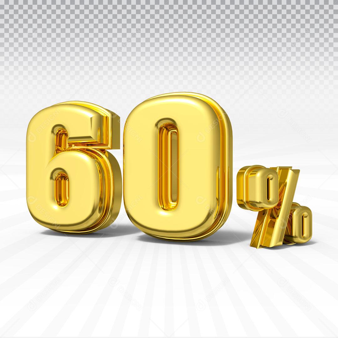 Texto 3D Para Composição 60% De Desconto PSD Editável