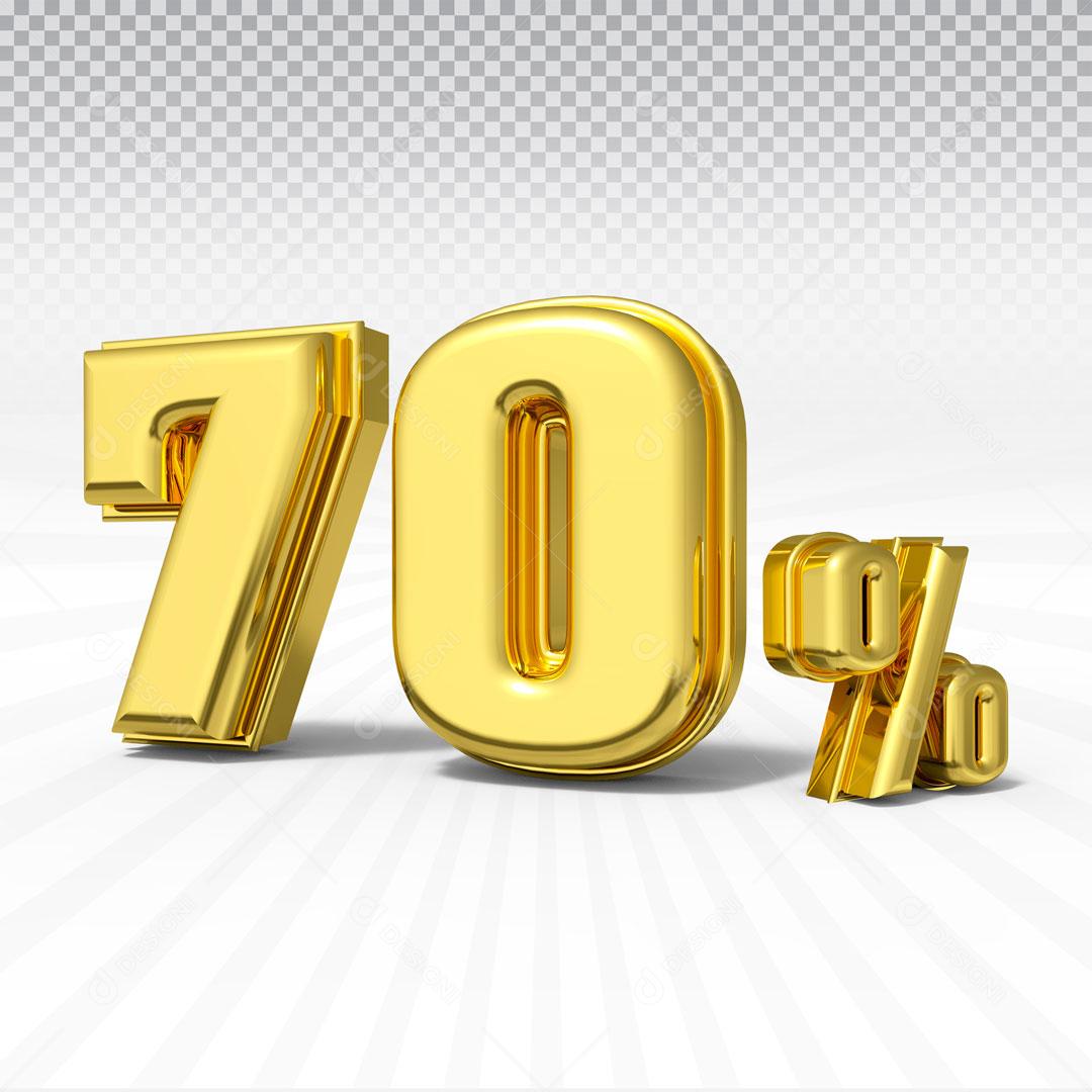 Texto 3D Para Composição 70% De Desconto PSD Editável