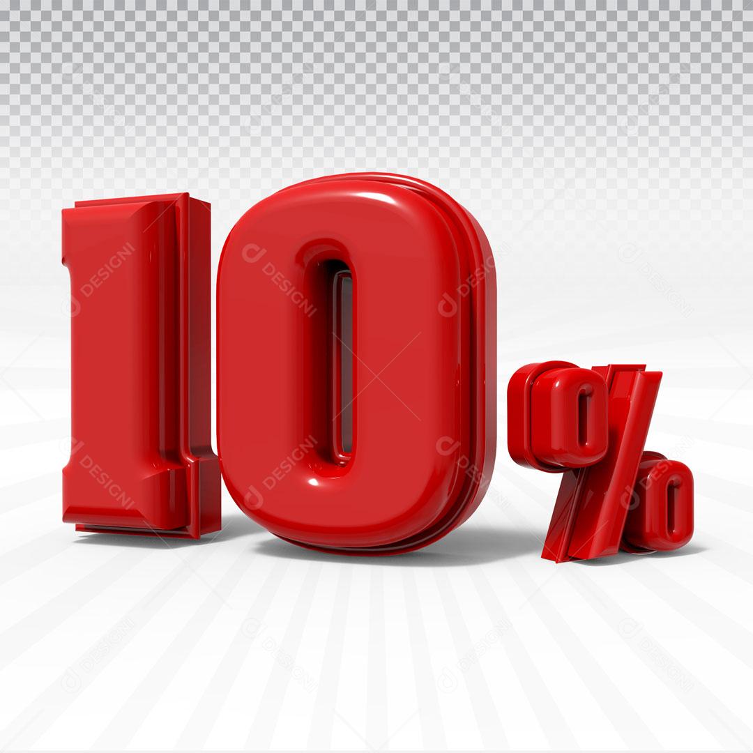 Texto 3D Para Composição 10% De Desconto PSD Editável