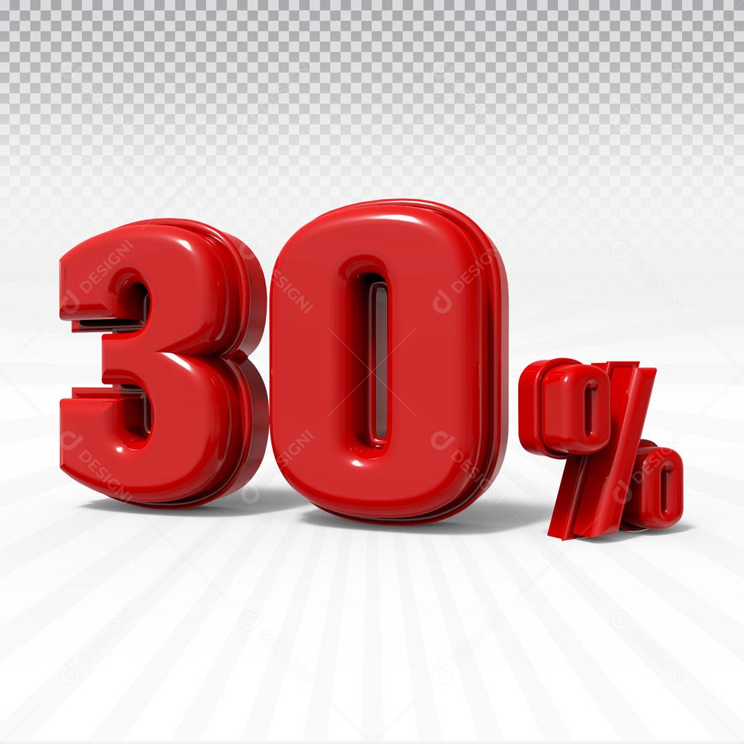 Texto 3D Para Composição 30% De Desconto PSD Editável