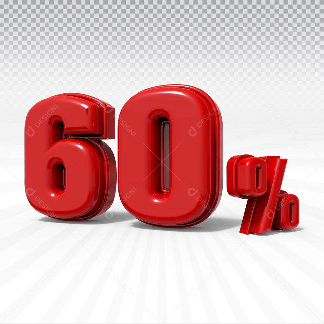 Texto 3D Para Composição 60% De Desconto PSD Editável