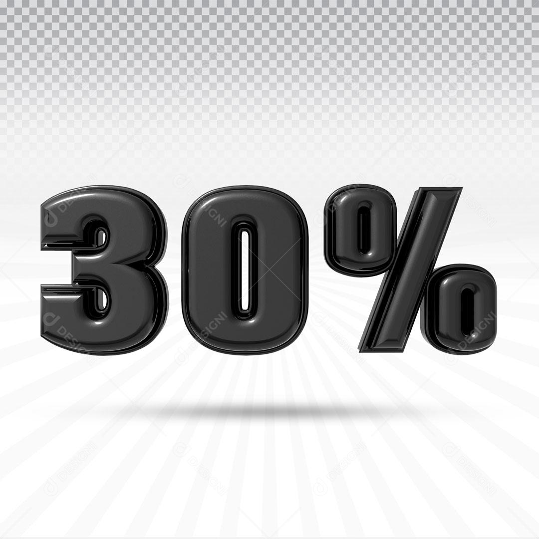 Texto 3D Para Composição 30% De Desconto PSD Editável