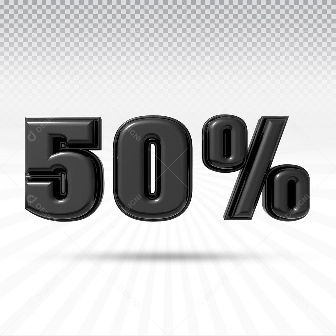 Texto 3D Para Composição 50% De Desconto PSD Editável