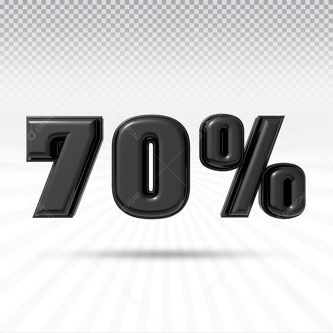 Texto 3D Para Composição 70% De Desconto PSD Editável