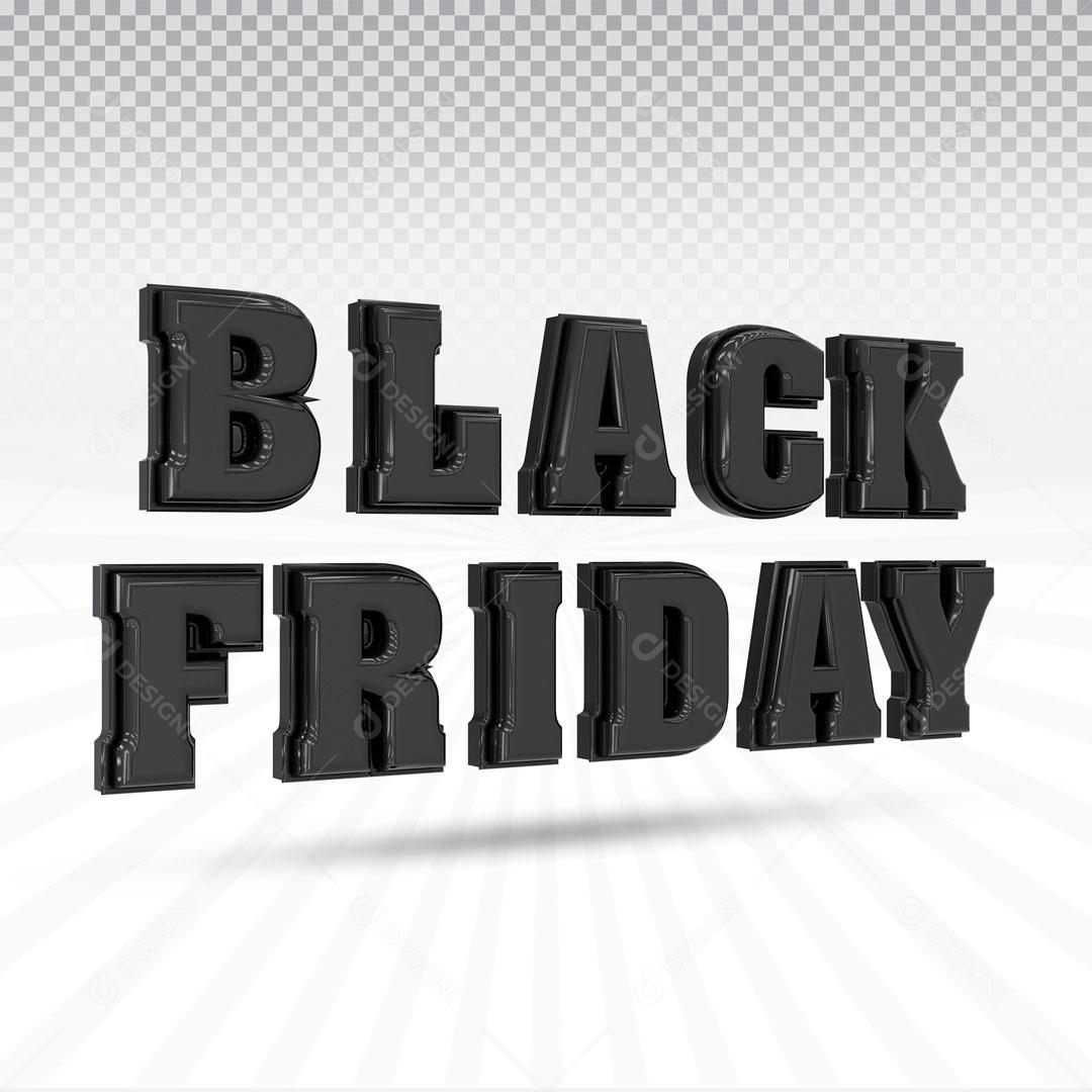 Selo 3D Para Composição Black Friday PSD Editável