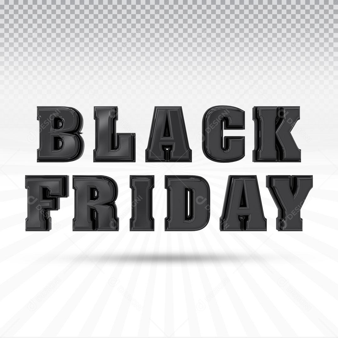Selo 3D Para Composição Black Friday PSD Editável
