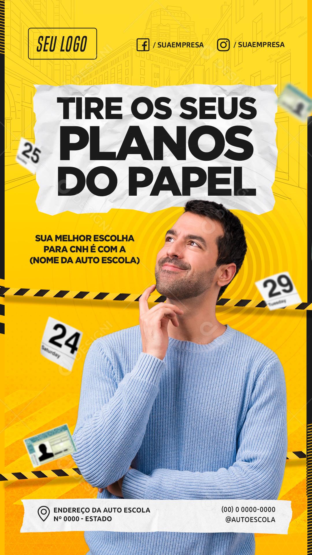 Social Media Tire seus planos do papel Auto Escola PSD Editável