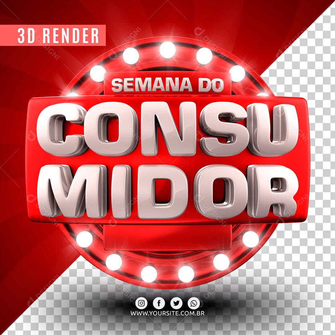 Selo 3D Para Composição Semana Do Consumidor PSD Editável