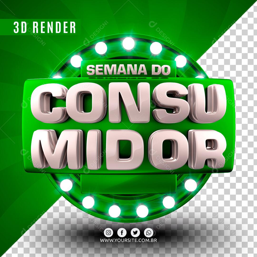 Selo 3D Para Composição Semana Do Consumidor PSD Editável