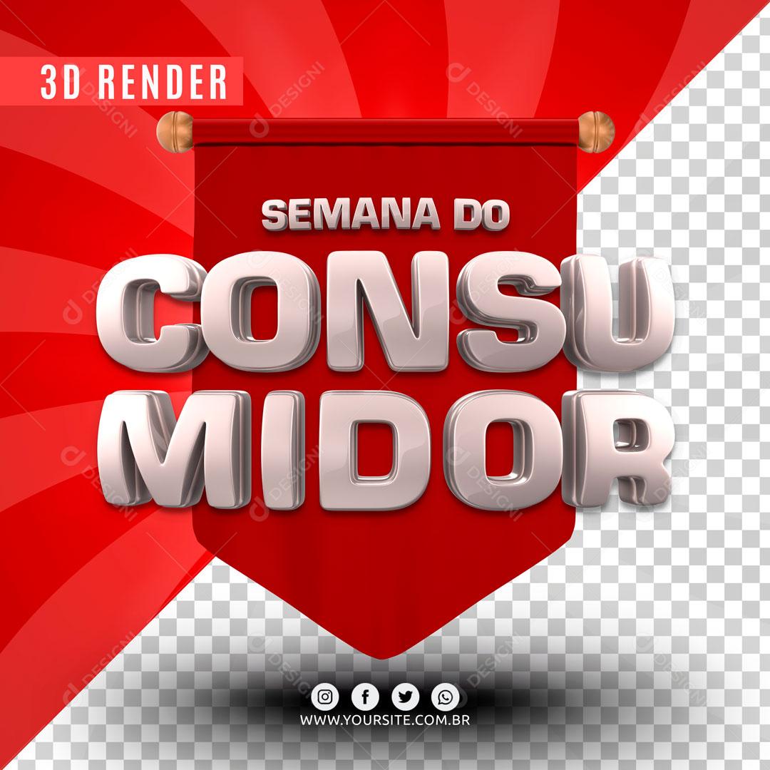 Selo 3D Para Composição Semana Do Consumidor PSD Editável