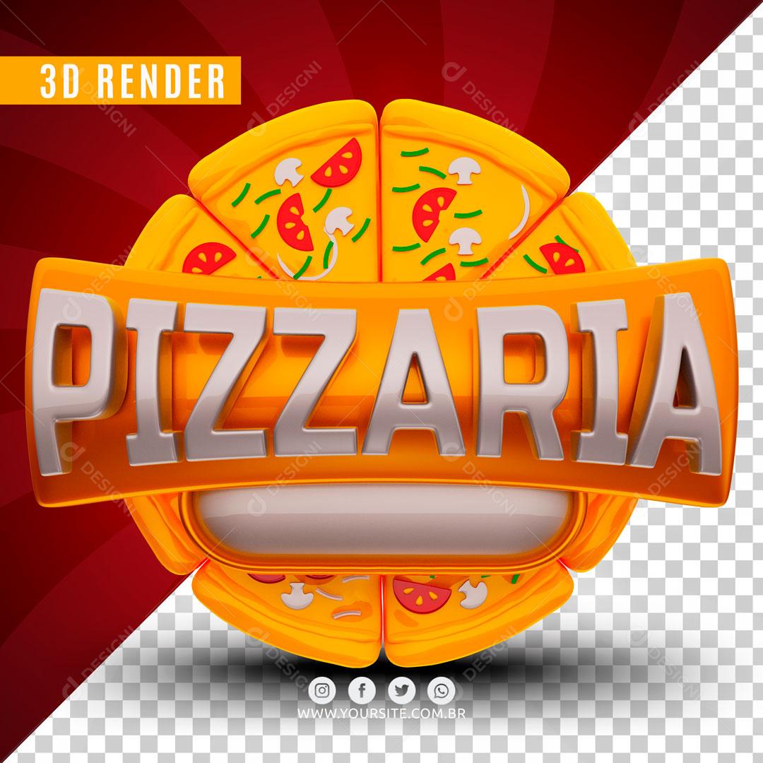 Selo 3D Para Composição Pizzaria  PSD Editável