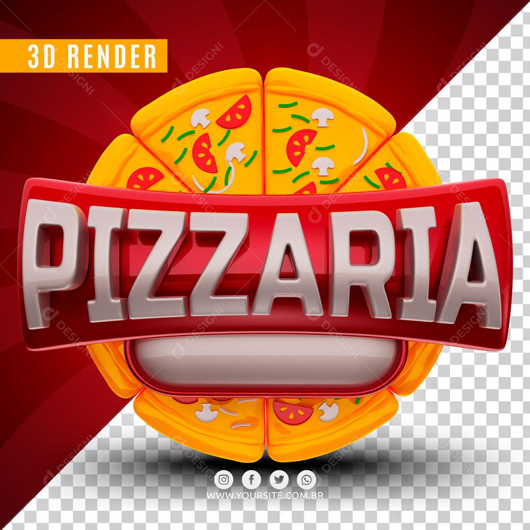 Selo 3D Para Composição Pizzaria  PSD Editável