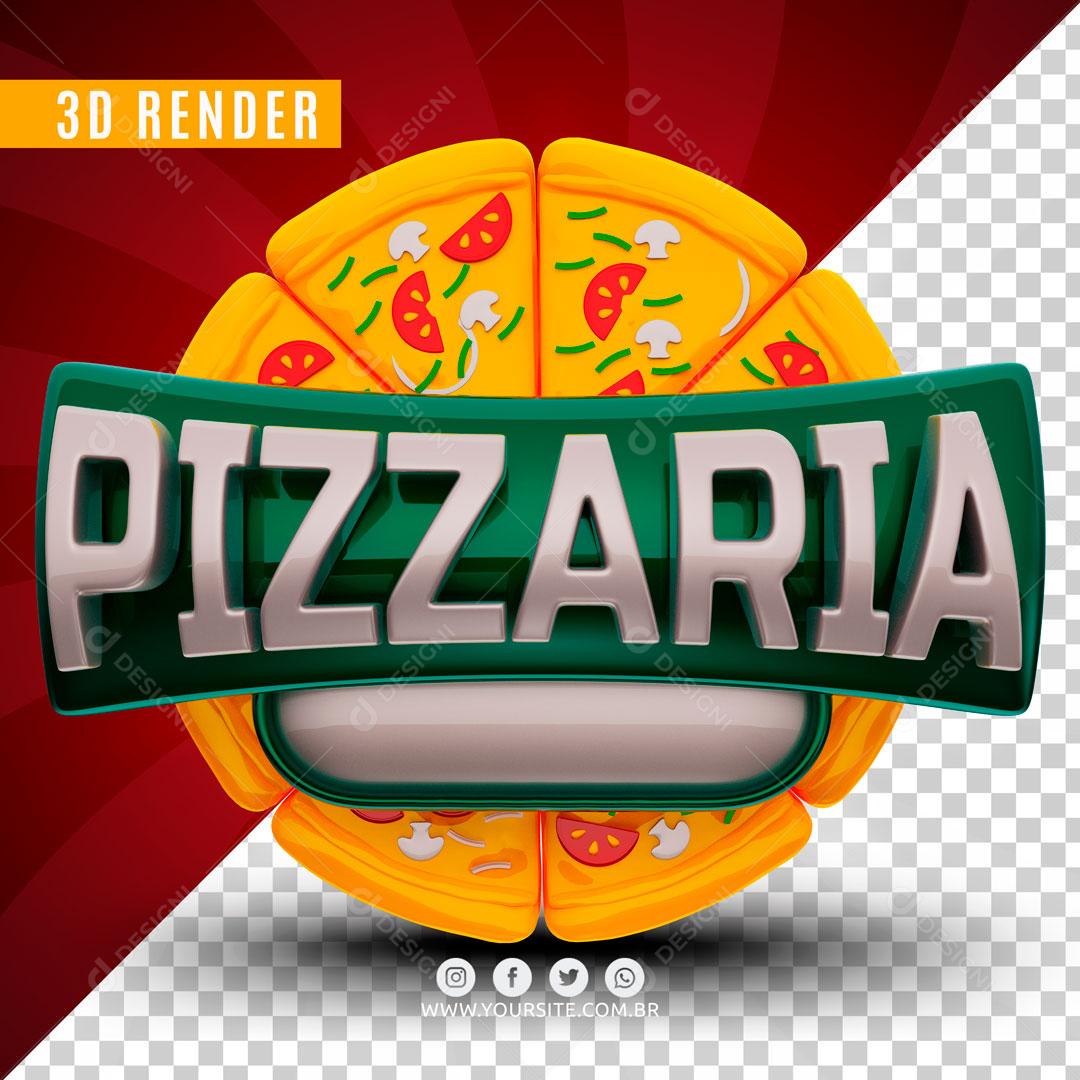 Selo 3D Para Composição Pizzaria  PSD Editável