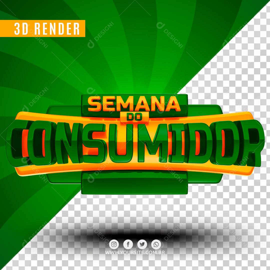 Selo 3D Para Composição Semana Do Consumidor PSD Editável