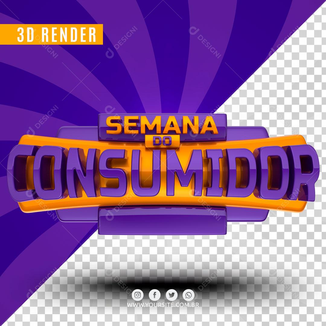 Selo 3D Para Composição Semana Do Consumidor PSD Editável