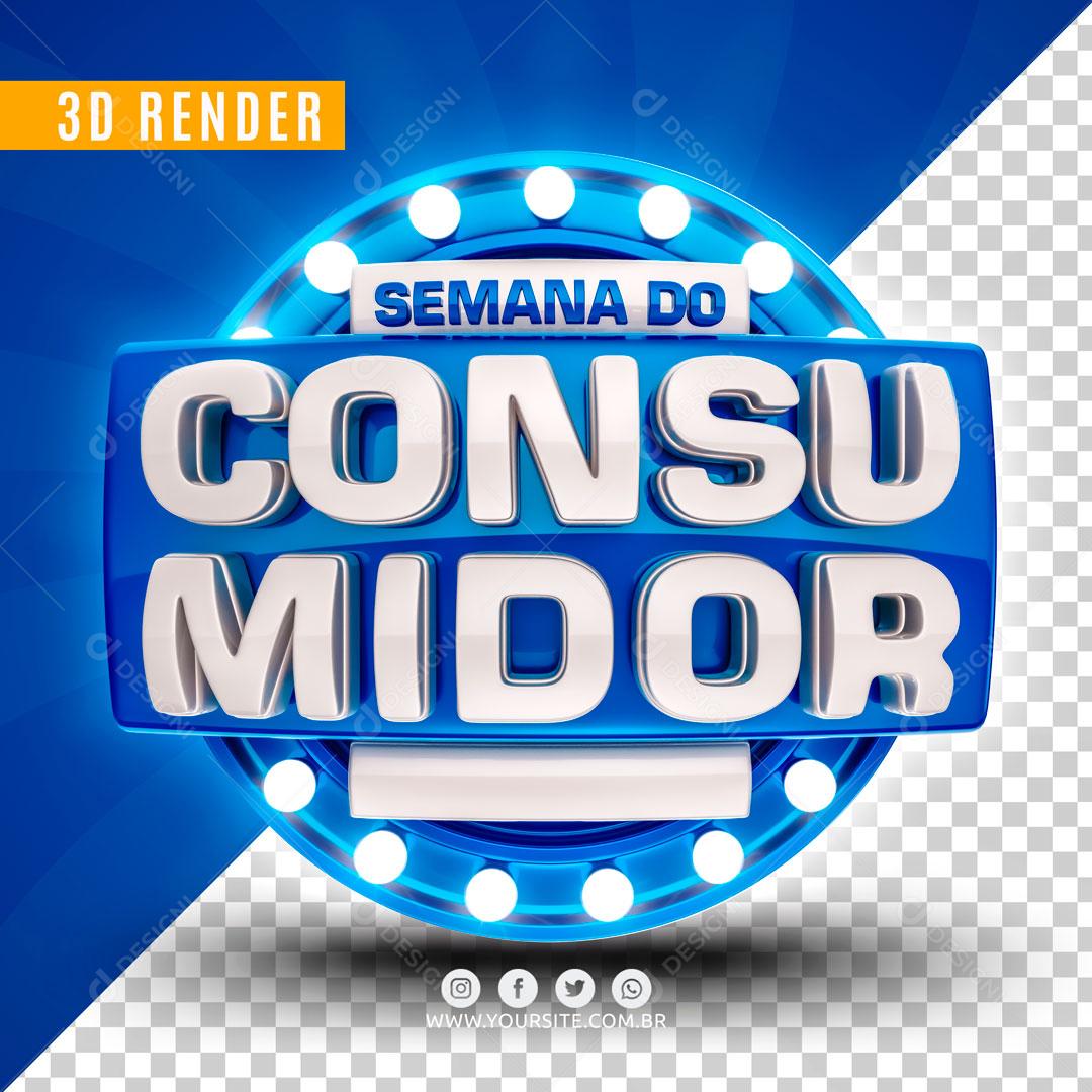 Selo 3D Para Composição Semana Do Consumidor PSD Editável