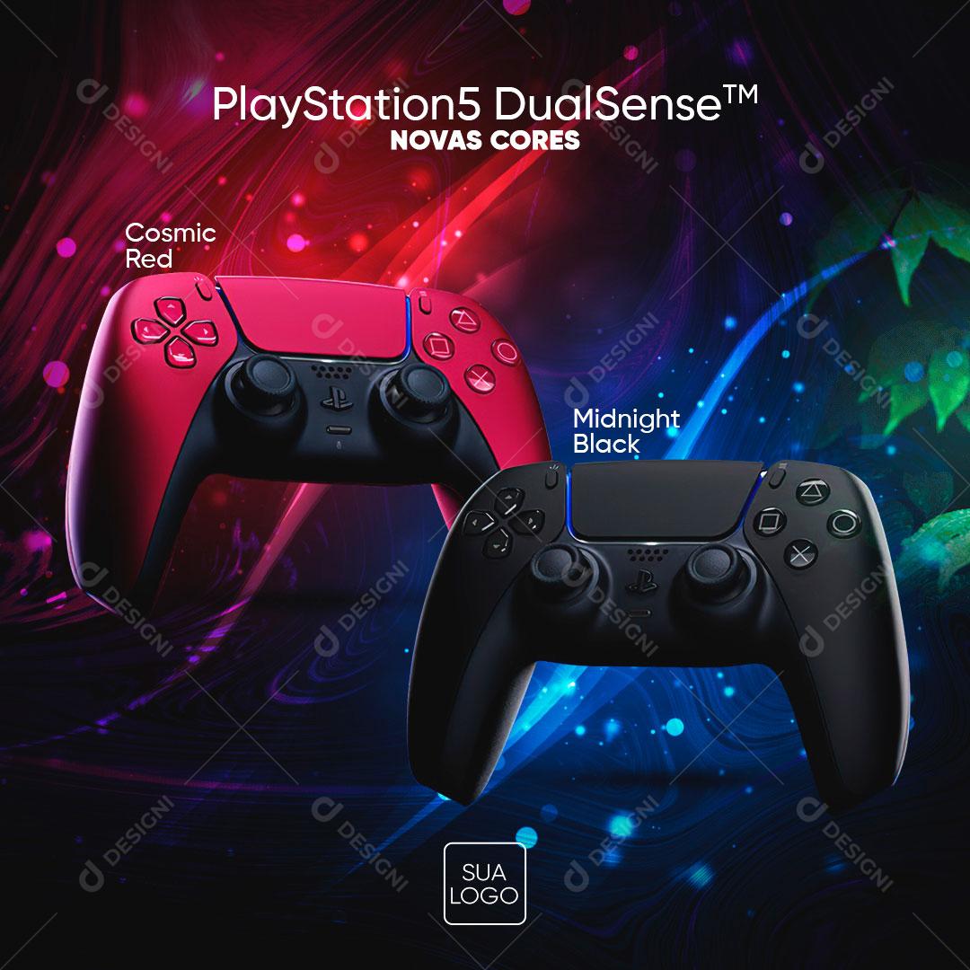 Controle PlayStation 5 Dual Sense Novas Cores Social Media PSD Editável
