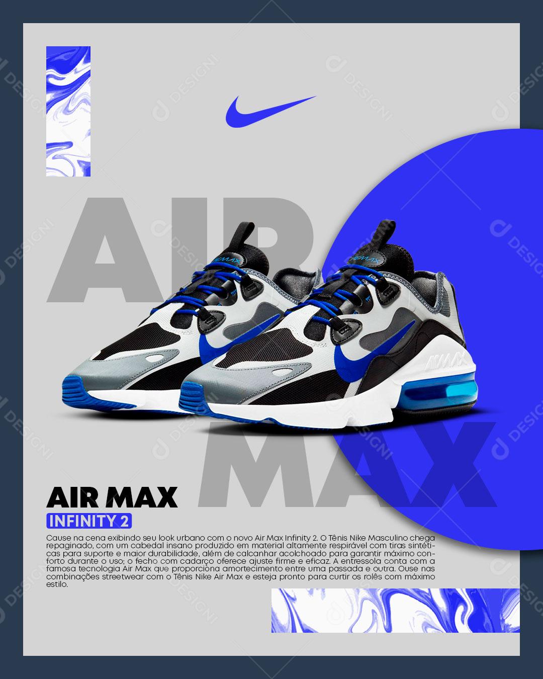 Air Max Tênis Nike Novidade Social Media PSD Editável