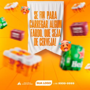 Social Media Se For Para Carregar Algum Fardo Que Seja De Cerveja PSD Editável