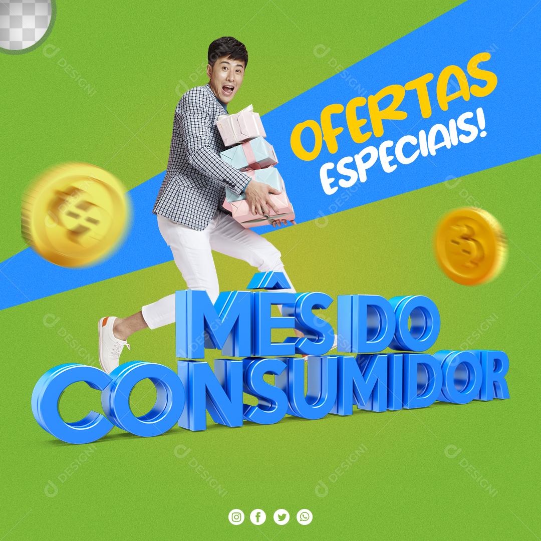 Social Media Mês Do Consumidor Ofertas Especiais Lojas PSD Editável