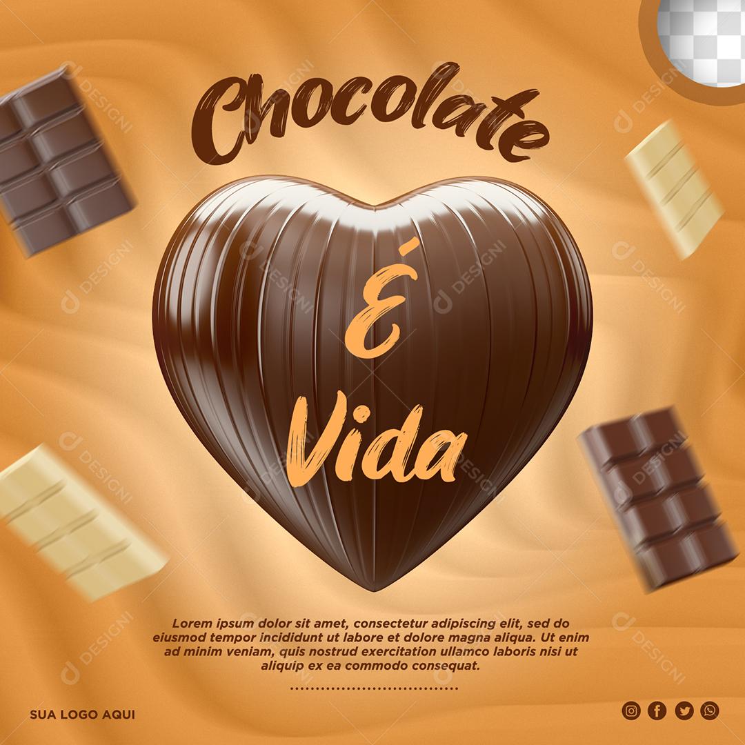 Social Media Chocolate É Vida Páscoa PSD Editável