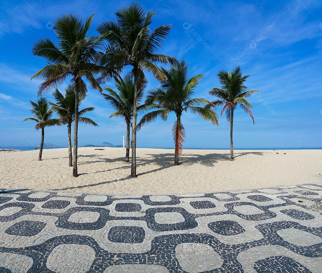 Coqueiros na praia de Ipanema Rio de Janeiro Brasil