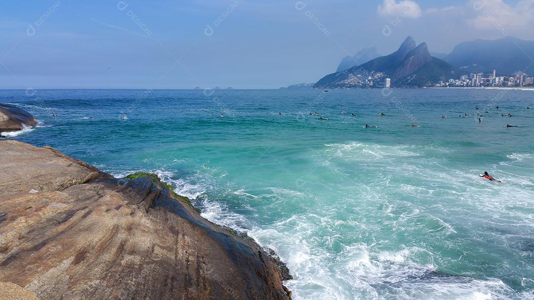 Famosa praia do Arpoador e Ipanema no Rio de Janeiro Brasil