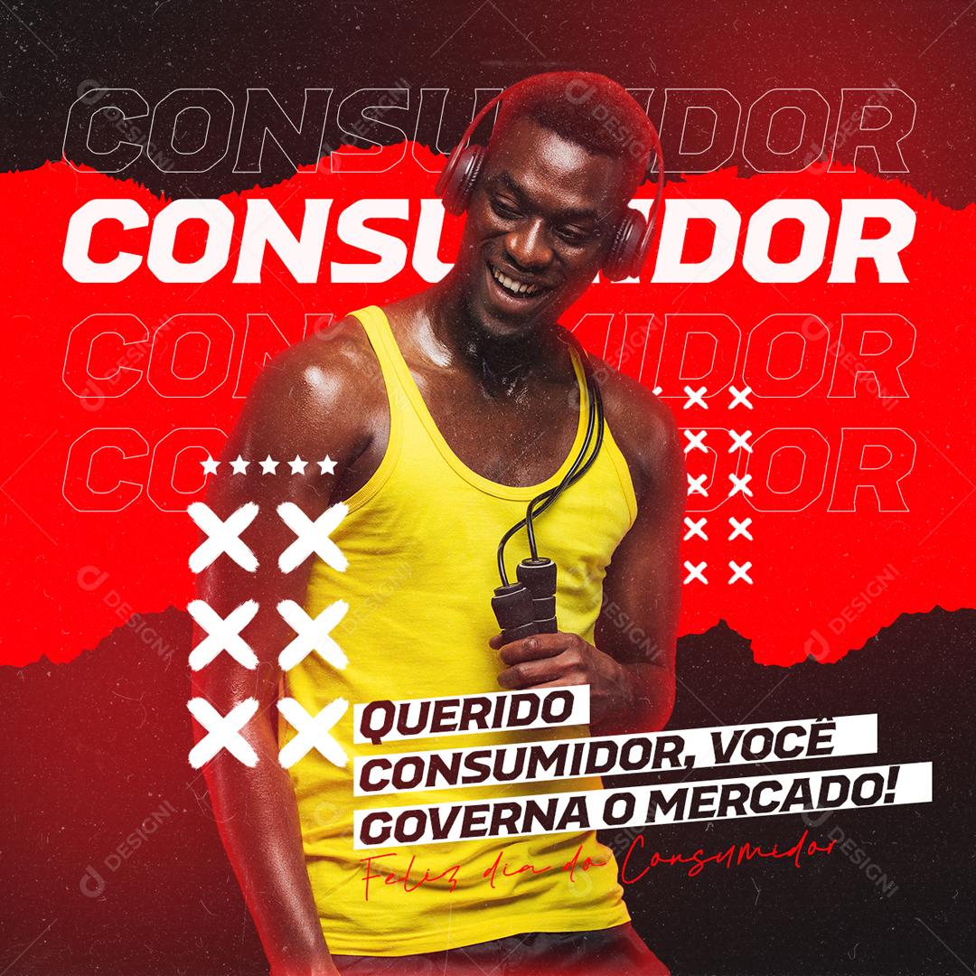 Social Media Querido Consumidor Você Governa O Mercado Dia Do Consumidor PSD Editável