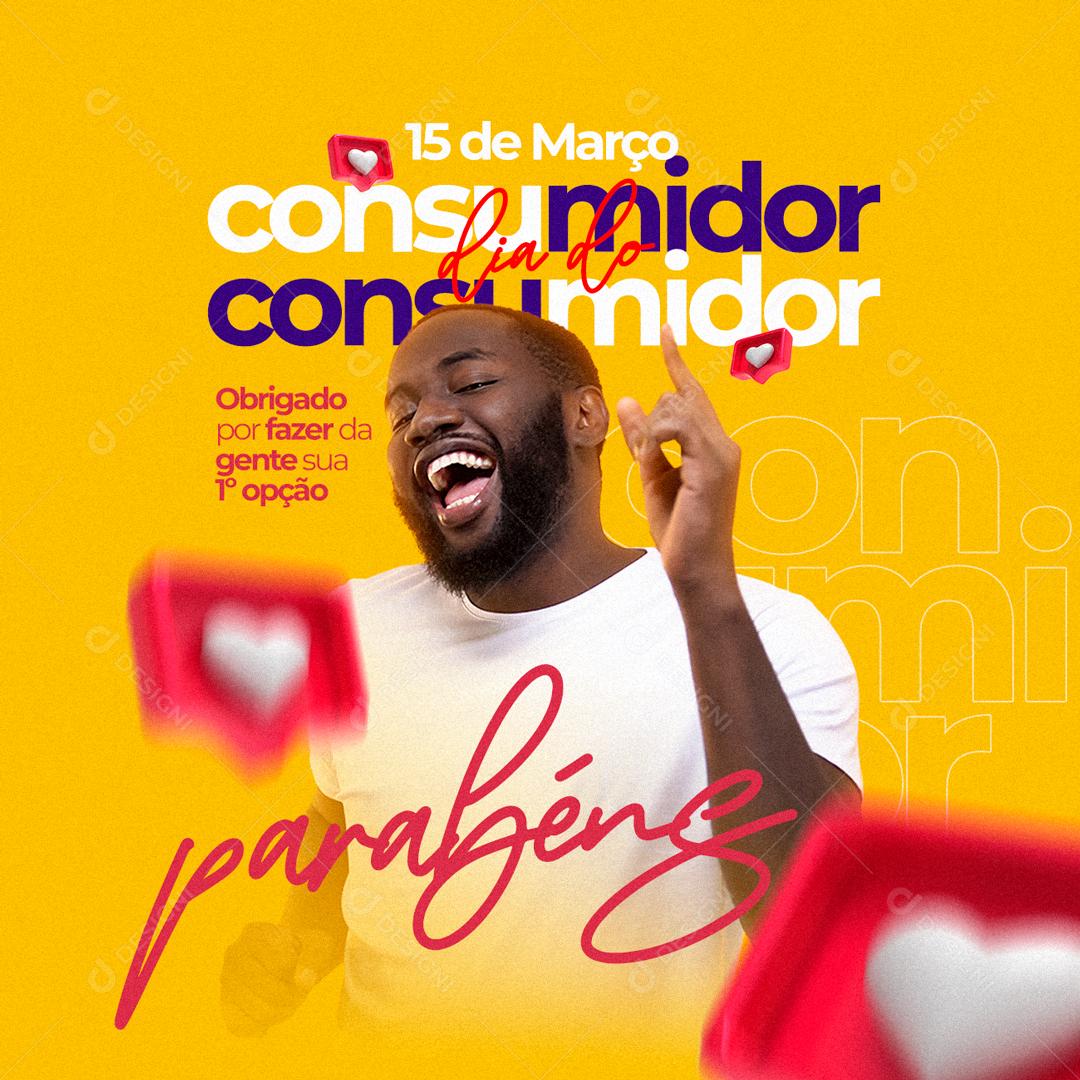 Social Media Obrigado Por Fazer Da Gente Sua Opção Dia Do Consumidor PSD Editável