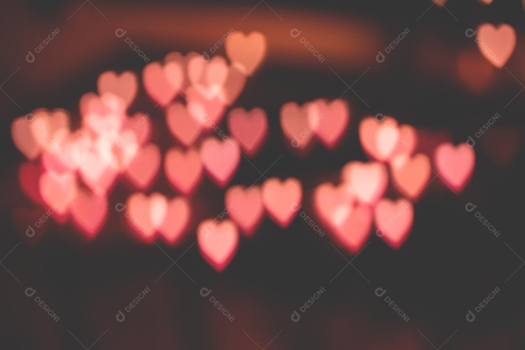 Fundo de luzes de neon em forma de coração