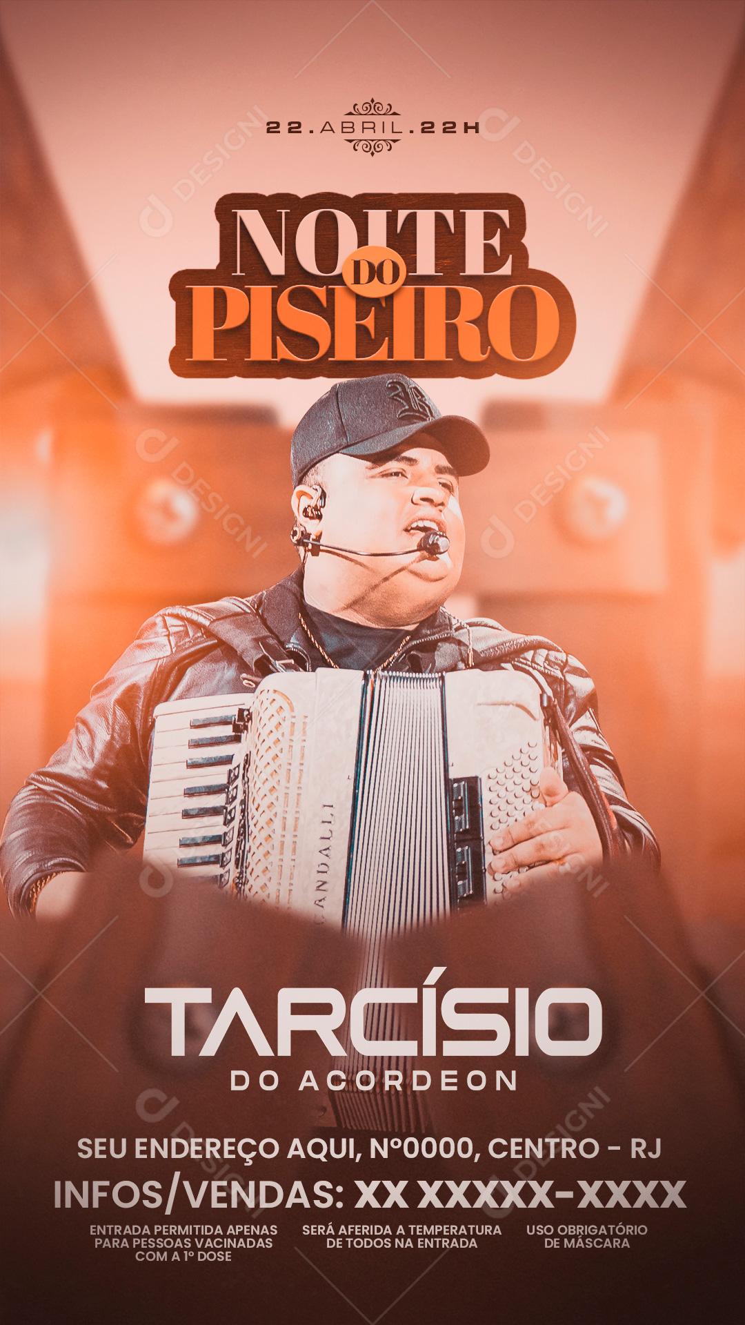 Noite Do Piseiro Tarcísio Do Acordeon Flyers Social Media PSD Editável