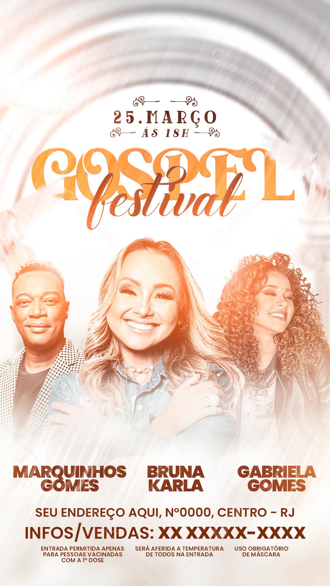 Festival Gospel Março Igrejas Social Media PSD Editável