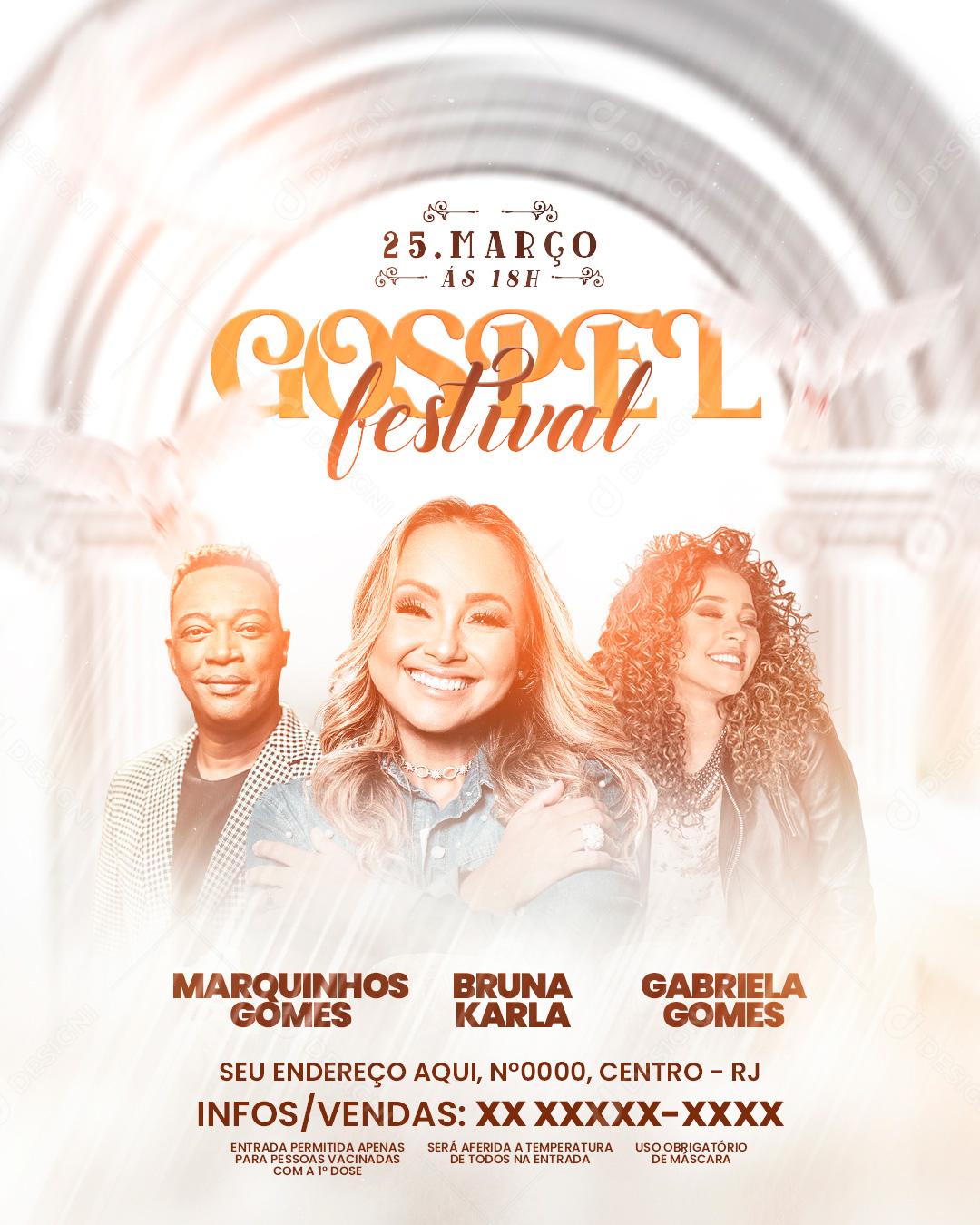 Social Media Festival Gospel Março Igrejas PSD Editável