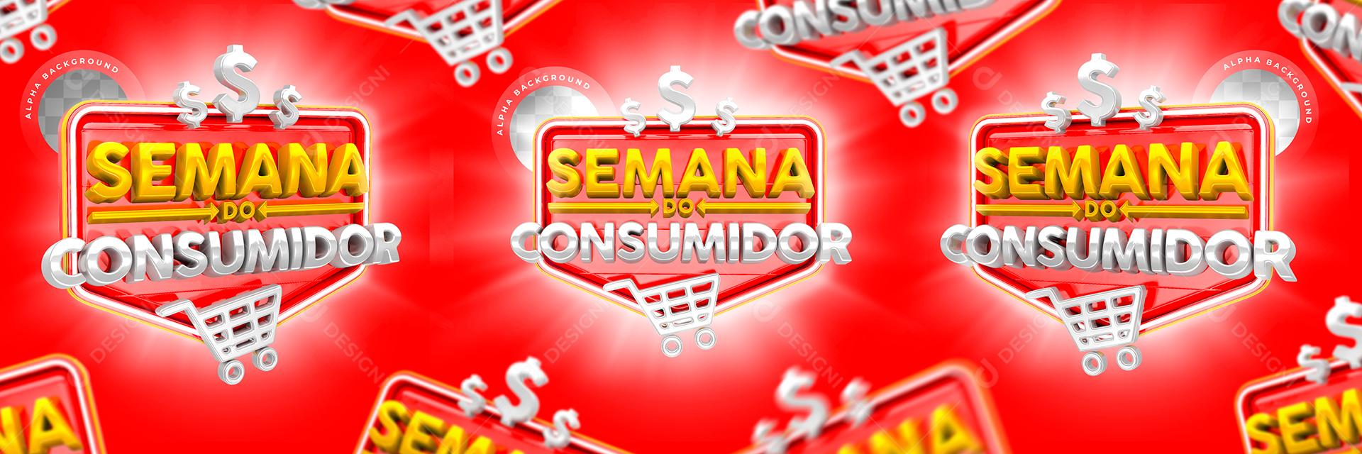 Selo 3D Semana Do Consumidor Carrossel Para Composição PSD
