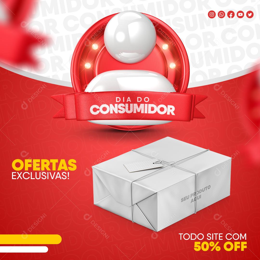 Dia Do Consumidor Ofertas Exclusivas Social Media PSD Editável