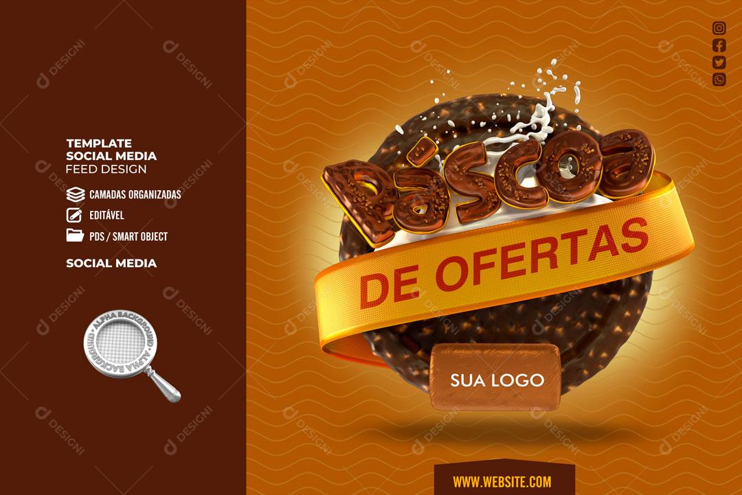 Selo 3D Para Composição Páscoa De Ofertas PSD Editável
