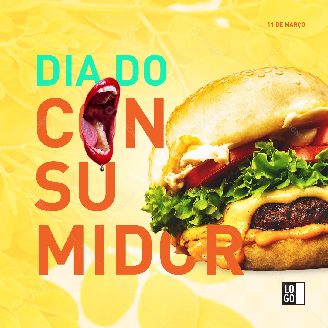 Post Hambúrgueria Dia do Consumidor 15 de Março Social Media PSD Editável