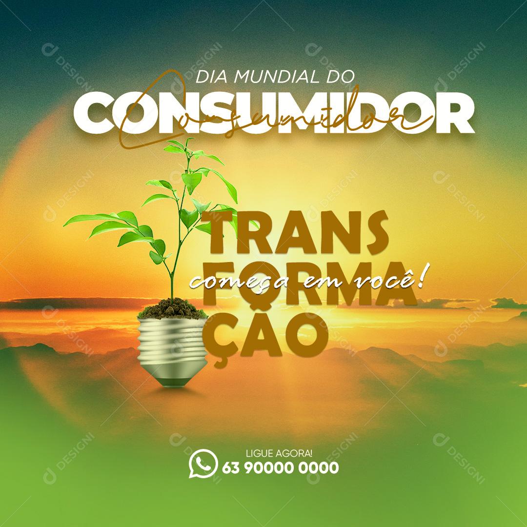 Social Media Energia Solar - Dia do Consumidor 15 de Março PSD Editável