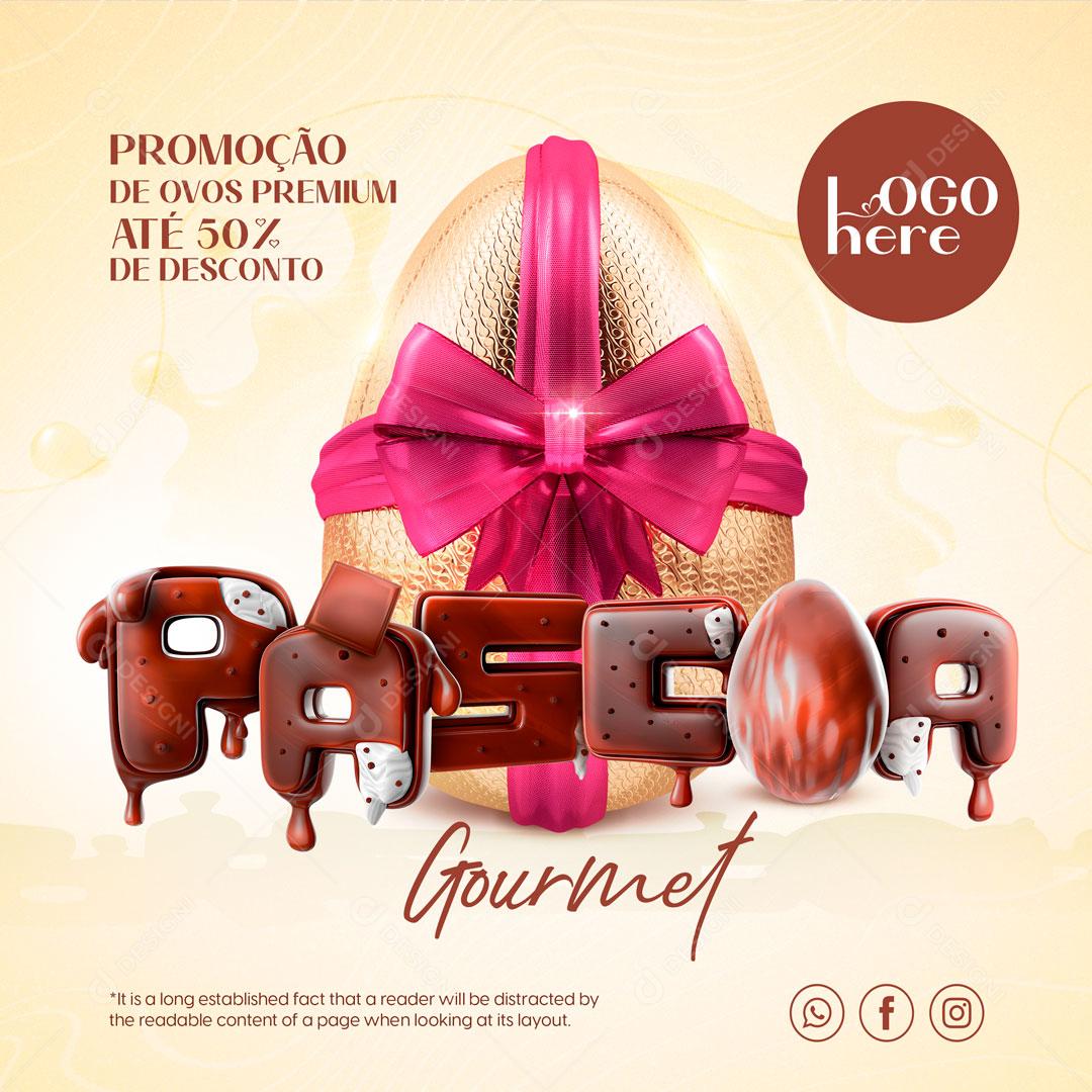 Promoção Ovos De Páscoa Gourmet Social Media PSD Editável