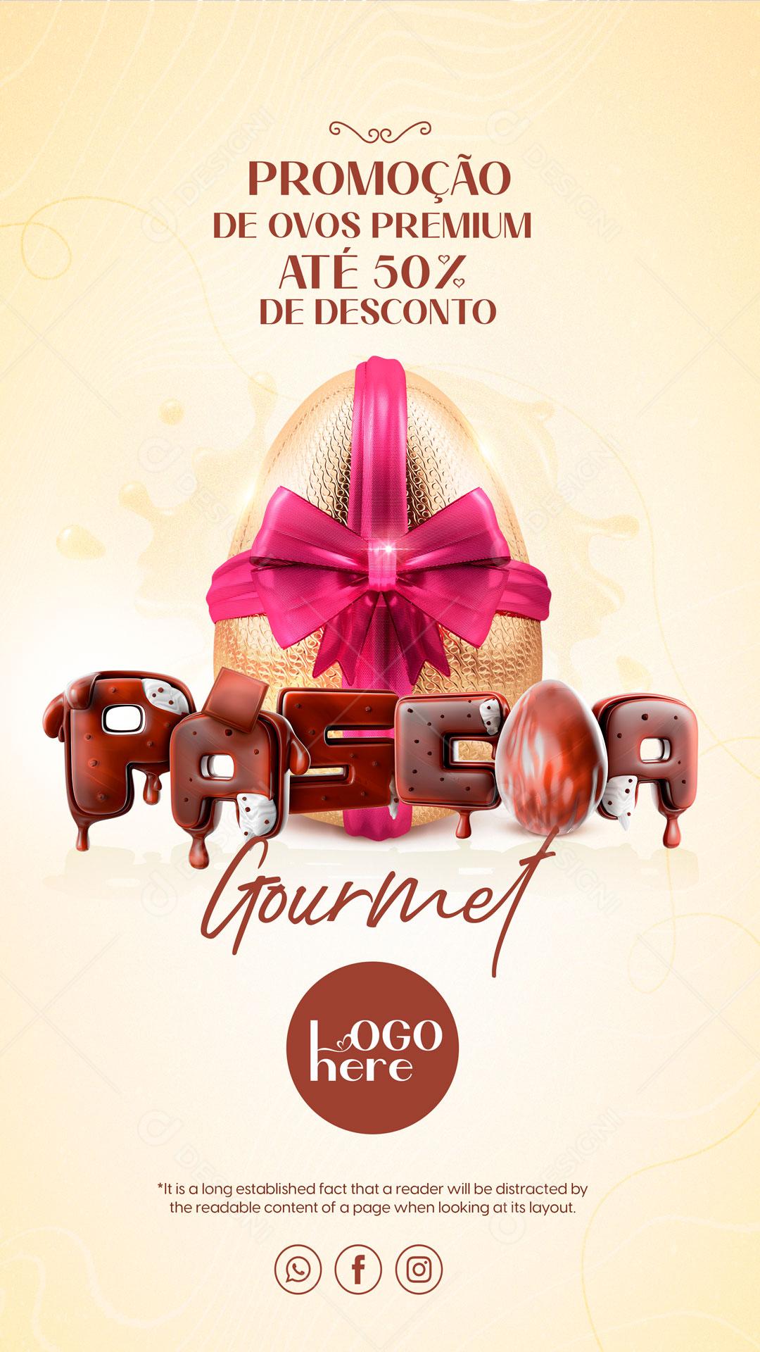 Promoção Ovos De Páscoa Gourmet Social Media PSD Editável