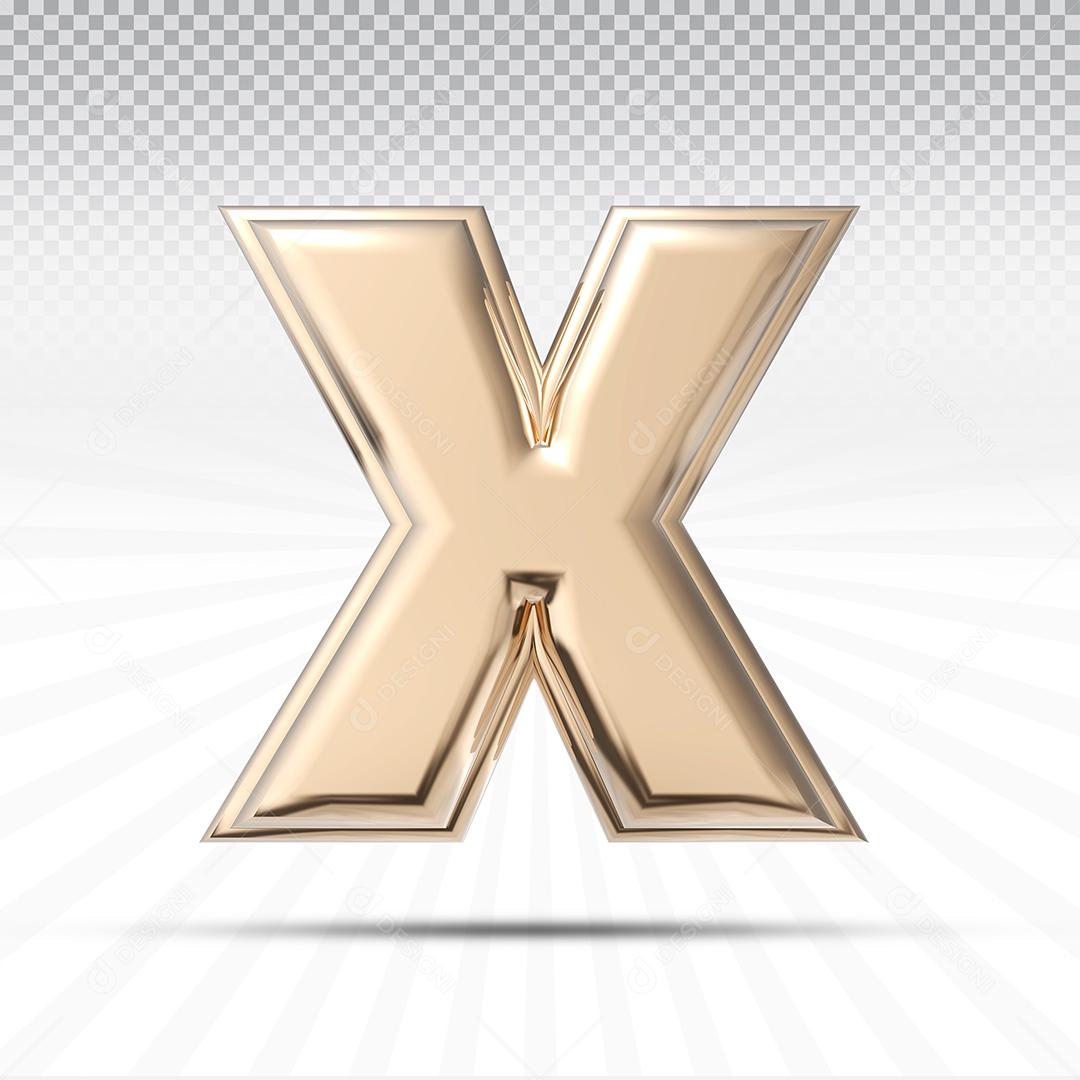 Letra X 3D osa Elemento Para Composição