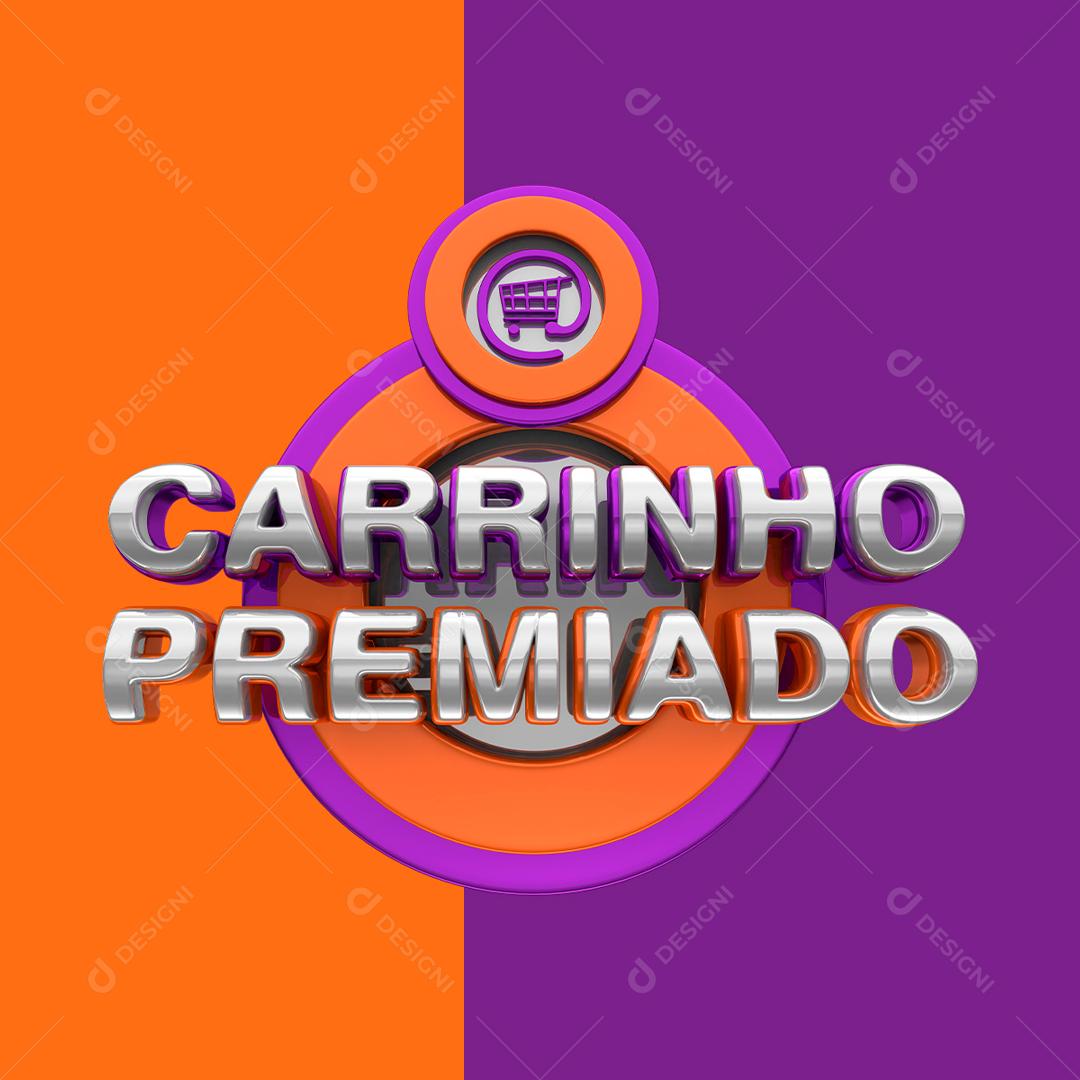 Selo 3D Para Composição Carrinho Premiado PSD Editável